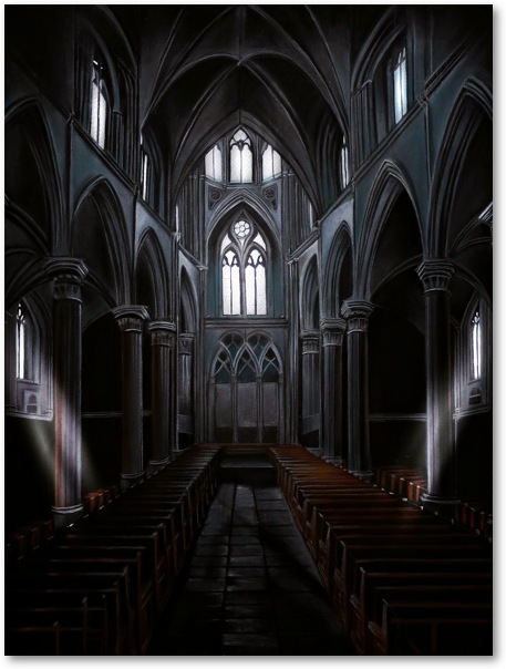 Tirage d'art Fine Art 60x80 cm cathedrale gothique Le Silence de la Lumière sans cadre